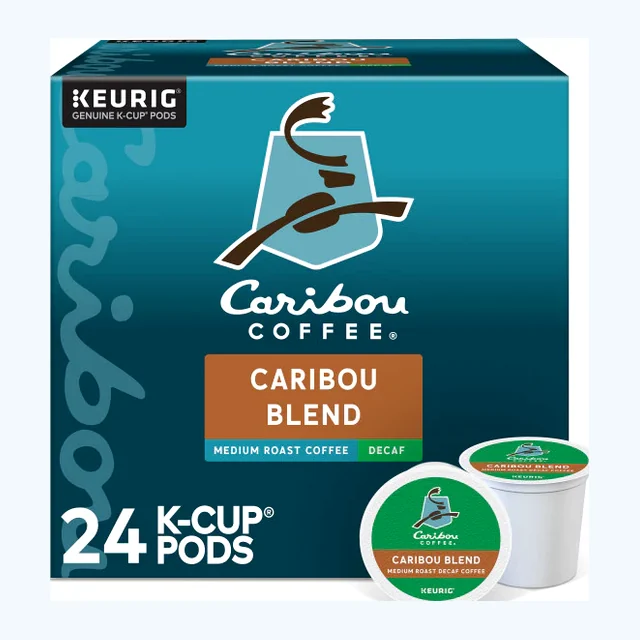Caribou Coffee DECAF Blend K-Cups, Medium Roast – 24 Count