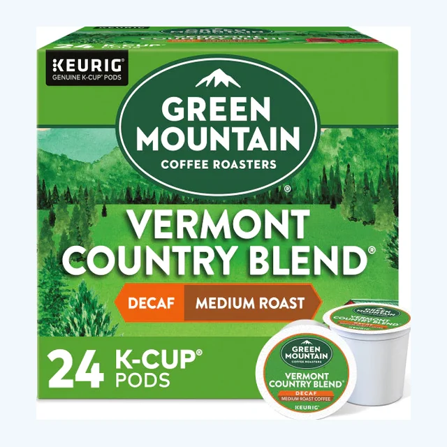 Green Mountain DECAF Vermont Country Blend K-Cups, Medium Roast – 24 Count