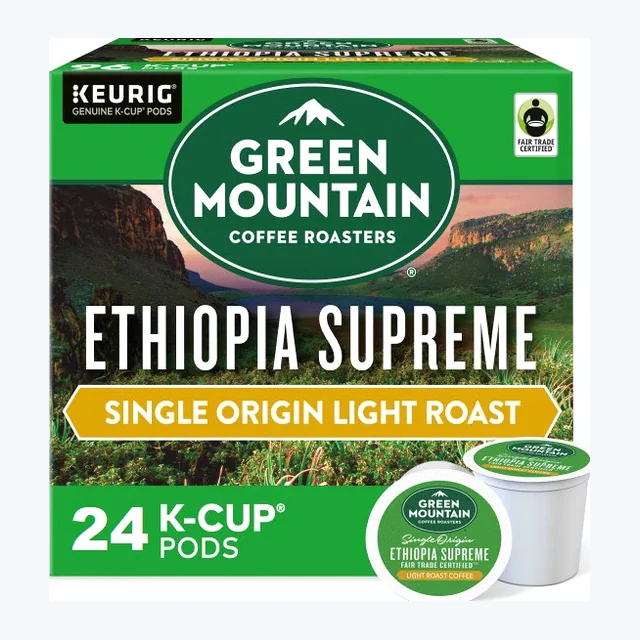 Green Mountain Fair Trade Ethiopia Supreme K-Cups, Medium-Dark Roast – 24 Count