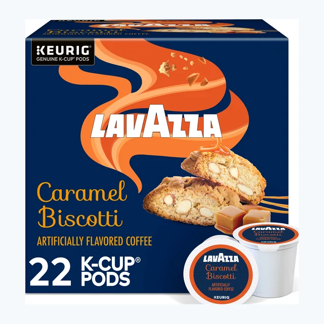 Lavazza Caramel Biscotti K-Cups, Flavored Coffee – 22 Count