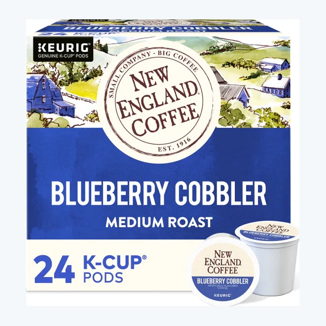 New England Coffee Blueberry Cobbler K-Cups, Medium Roast – 24 Count