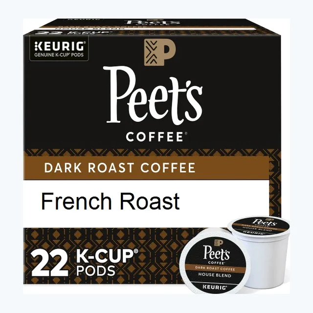 Peet's French Roast K-Cups, Dark Roast – 22 Count