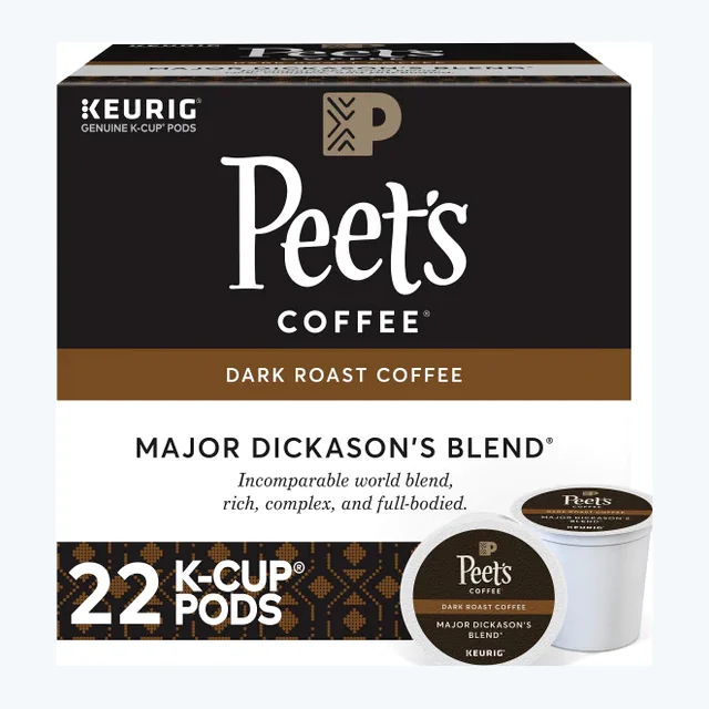 Peet's Major Dickason's Blend K-Cups, Dark Roast – 22 Count