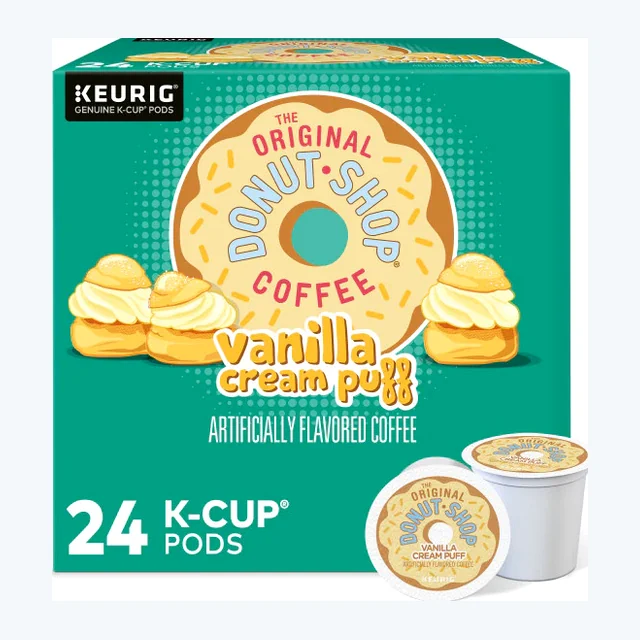 The Original Donut Shop Vanilla Cream Puff K-Cups, Light Roast – 24 Count