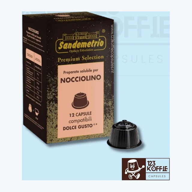 Hazelnoot koffie capsules Dolce Gusto 12 stuks Sandemetrio Nocciolino