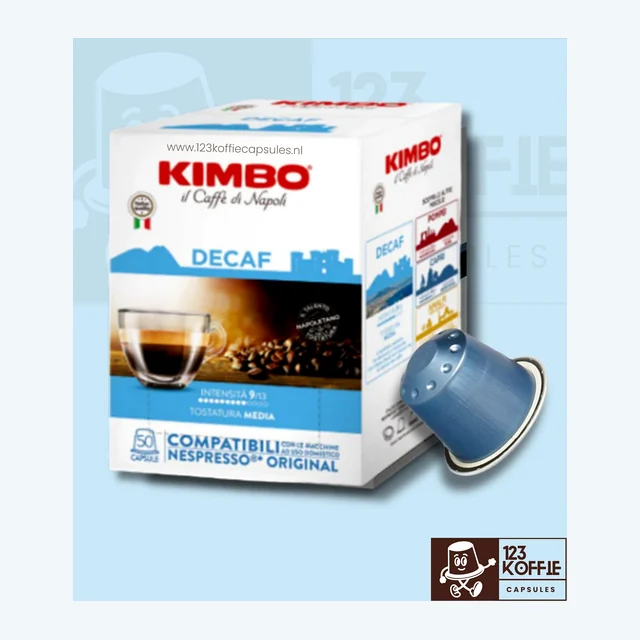 Kimbo Decaffeinato capsules Nespresso 50 stuks – cafeïnevrije espresso