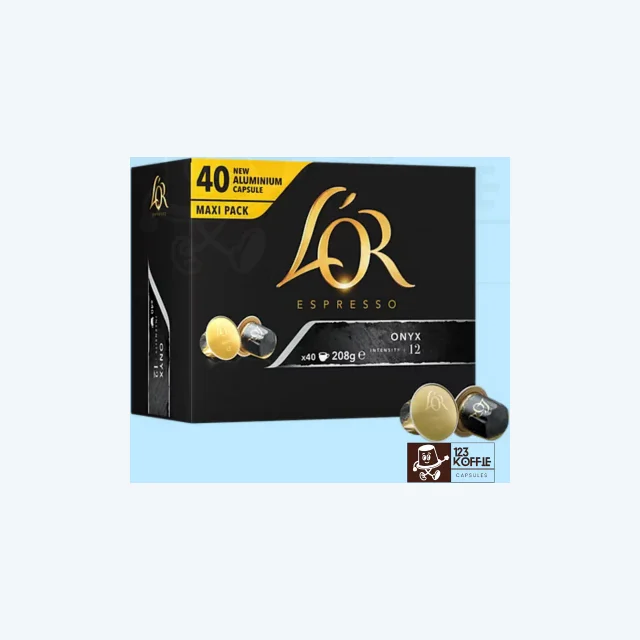 L'OR Espresso Onyx Intensity 12 | 40 x Donkere & Krachtige Nespresso® Compatibele Koffiecapsules