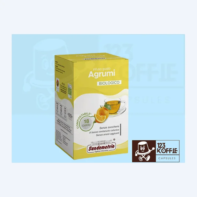 Sandemetrio Infuso agli Agrumi Bio ESE 44 mm Pads  | 18 x Biologische Citrus Infusie Pads