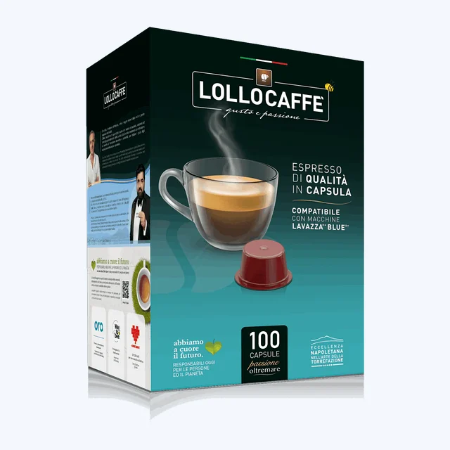 100 Capsule Lollo Caffè Compatibili Lavazza BLUE*/IN BLACK* NERA
