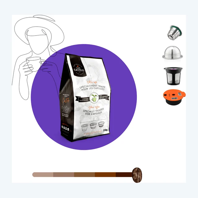 MÉRAK - Café moulu et traité pour capsule réutilisable