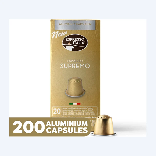 ESPRESSO ITALIA Espresso Compatible Pods - SUPREMO - Aluminium Coffee capsules compatible with Nespresso Original Line