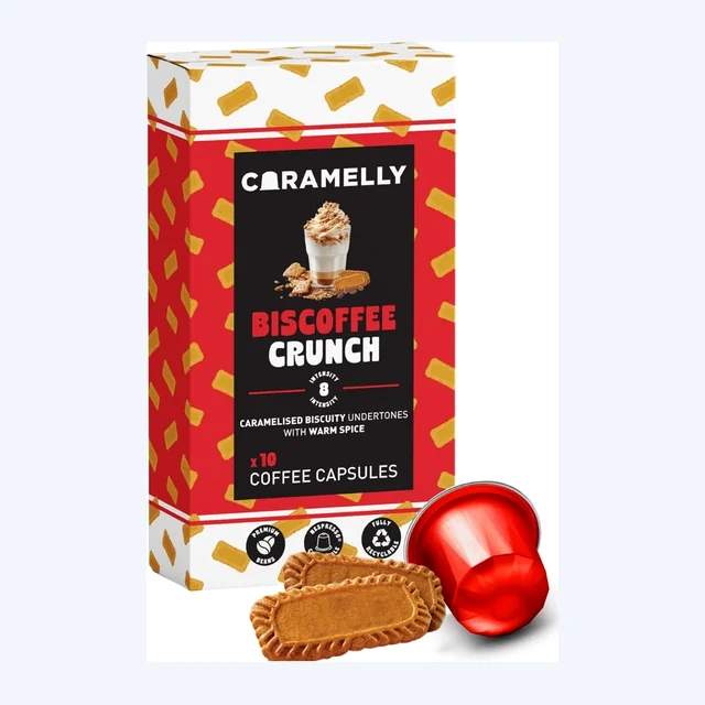 Caramelly Biscoffee Crunch Flavoured Nespresso® Compatible Coffee Capsules - 10 Pods