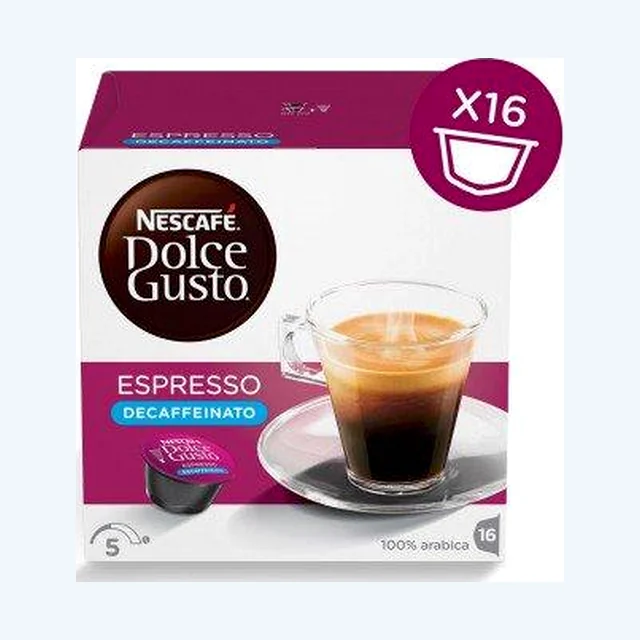 Nescafe Dolce Gusto Espresso Decaffeinato - 1 Packs (16 Capsules, 16 Cups)