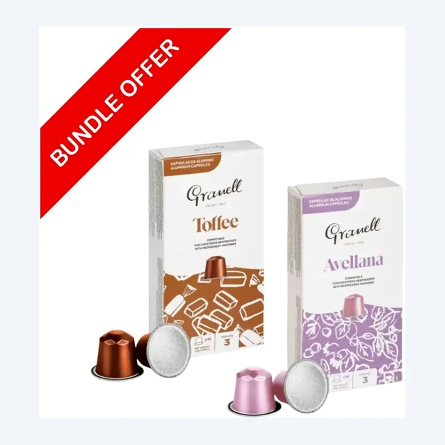 (20 Capsules) Granell - Hazelnut & Toffee Compatible With Nespresso - 2X10 capsules - Bundle