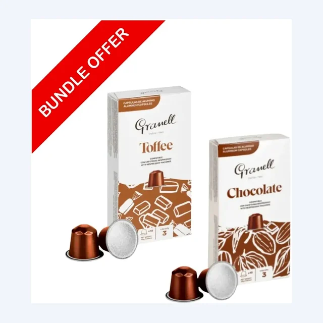 (20 Capsules) Granell - Toffee & Chocolate Compatible With Nespresso - 2X10 capsules - Bundle
