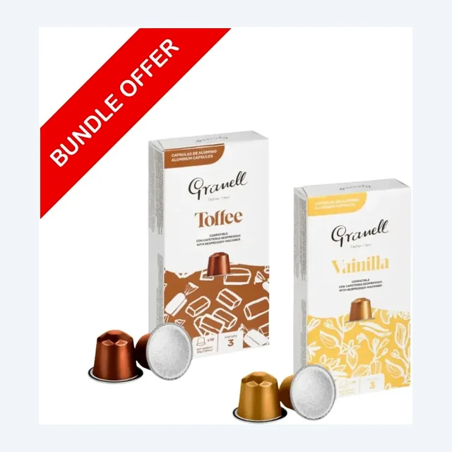 (20 Capsules) Granell - Vainilla & Toffee Compatible With Nespresso - 2X10 capsules - Bundle