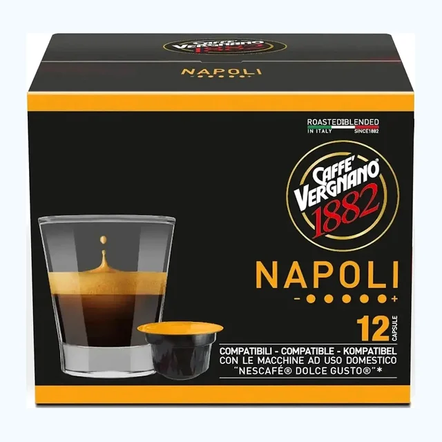 Caffe Vergnano Napoli Dolce Gusto Compatible Coffee Capsules - 12 Capsules