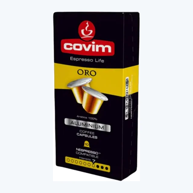 COVIM - Espresso Life Oro Aluminium compatible by Nespresso - 10 Capsules