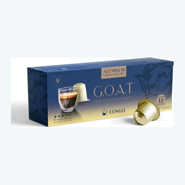 GOAT - Lungo Espresso Compatible By Nespresso-12 Aluminum Capsules