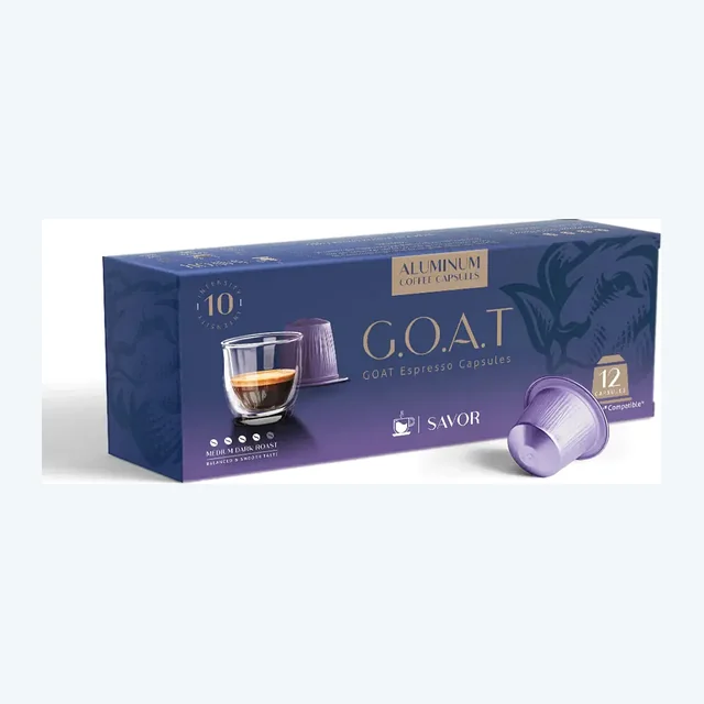 GOAT - Savor Espresso Compatible By Nespresso-12 Aluminum Capsules