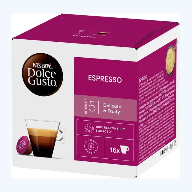 Nescafe Dolce Gusto Espresso Intenso 5 Coffee Capsules - 16 Capsules