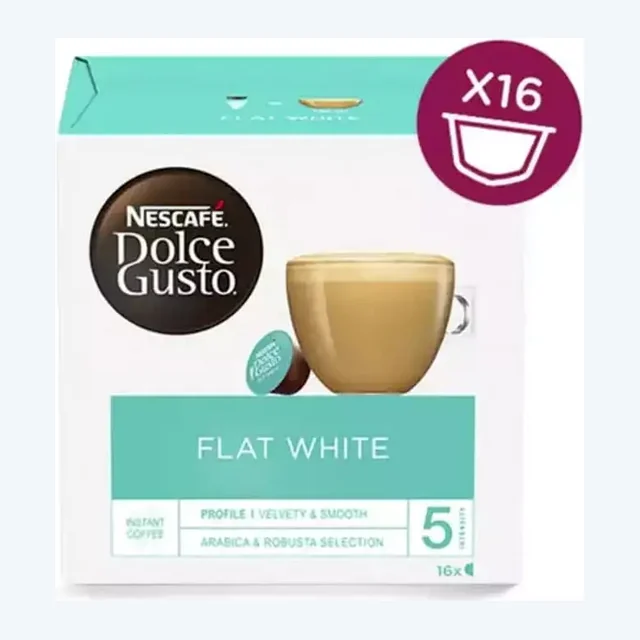 Nescafe Dolce Gusto Flat White Coffee Capsules - 16 Capsules