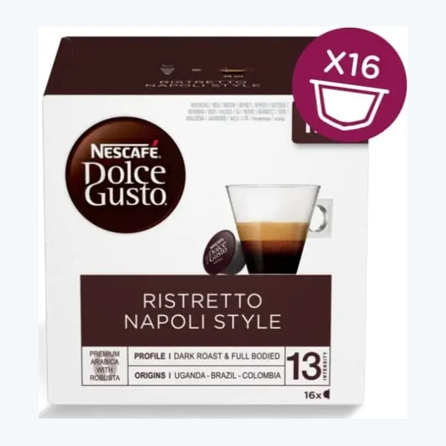 Nescafe Dolce Gusto Ristretto Napoli Coffee Capsules - 16 Capsules