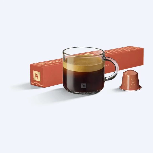 Nespresso Peanut Roasted Sesame Flavor Original Espresso Capsules - Intensity 7 - 10 Capsules