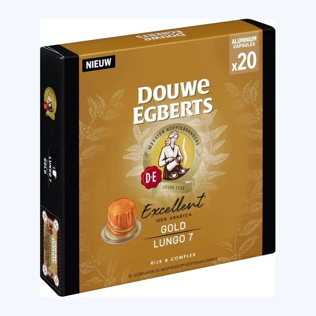 Douwe Egberts Excellence Gold - Aluminium Nespresso compatible coffee capsules (20 Pack)