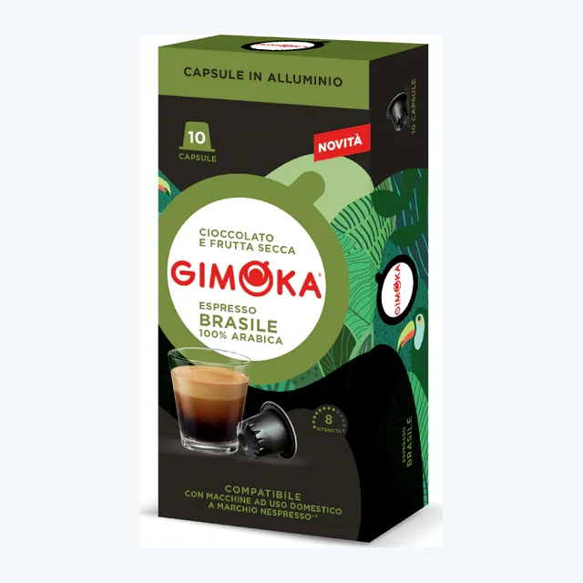 Gimoka Brasile - 10 Aluminium Nespresso compatible coffee capsules