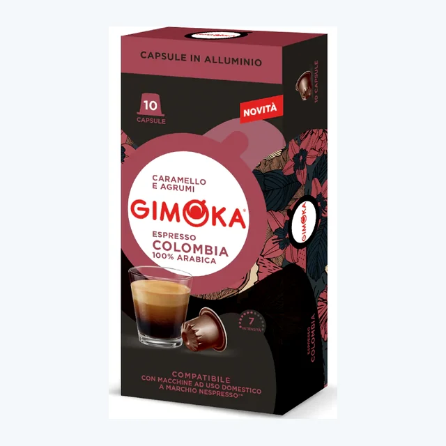 Gimoka Colombia - 10 Aluminium Nespresso compatible coffee capsules