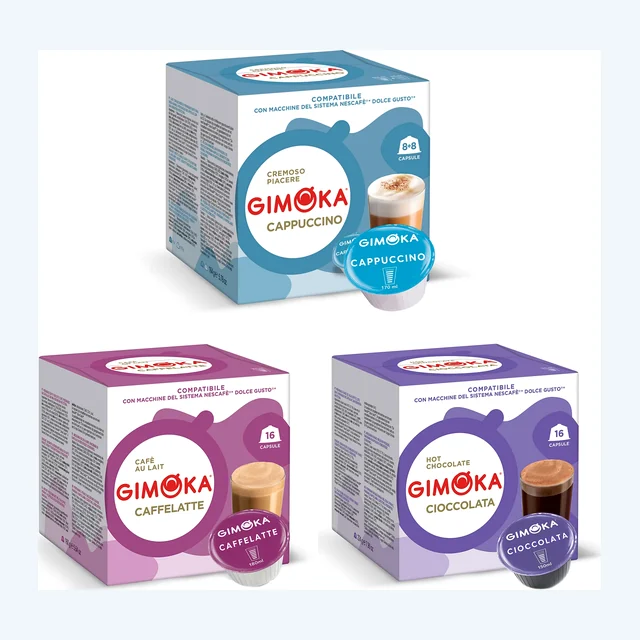 Gimoka Flavour Variety - 48 Nescafe Dolce Gusto compatible coffee capsules