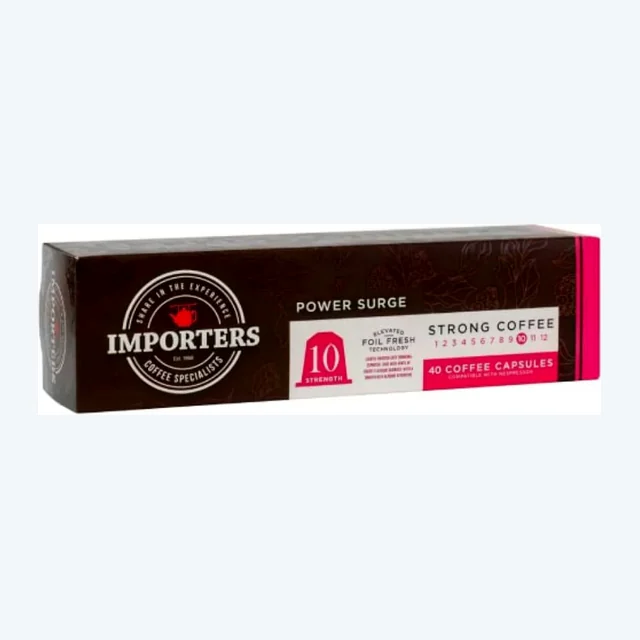 Importers Power Surge - 40 Aluminium Nespresso compatible coffee capsules