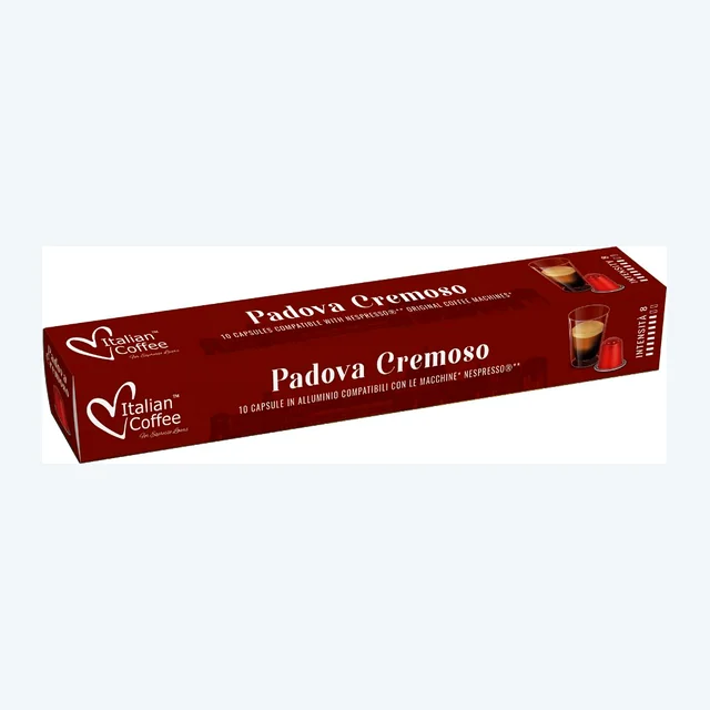 Italian Coffee Padova Cremoso - 10 Aluminium Nespresso compatible coffee capsules