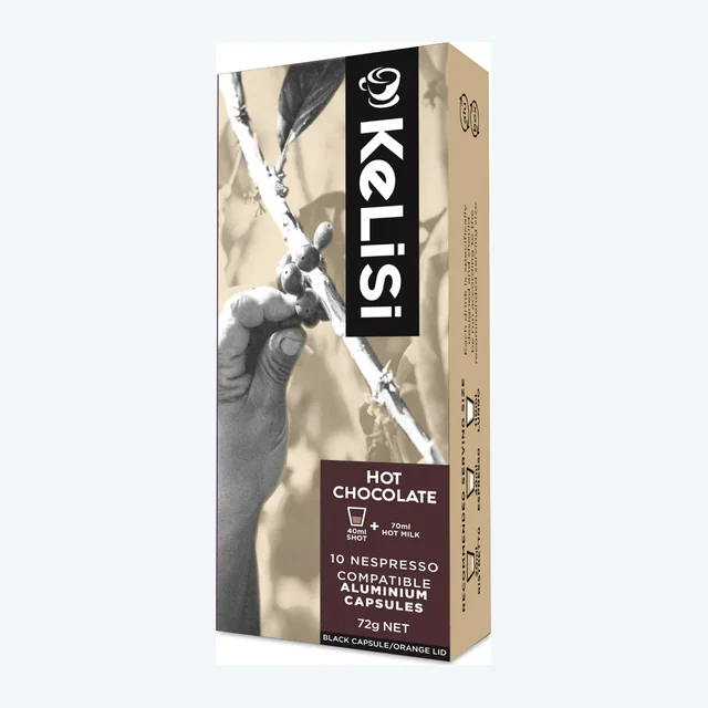 Kelisi Hot Chocolate - 10 Aluminium Nespresso compatible capsules