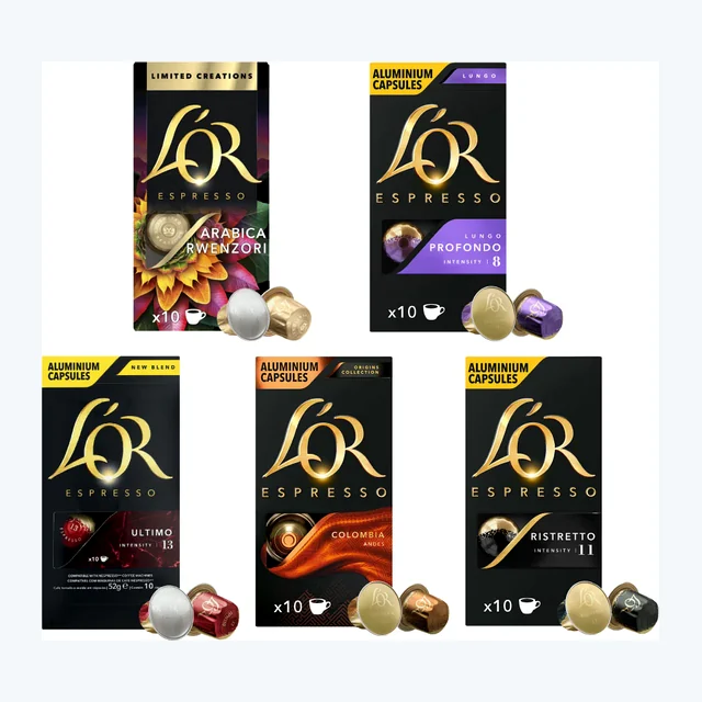 L'OR Bulk Coffee Bundle - 50 Aluminium Nespresso compatible coffee capsules