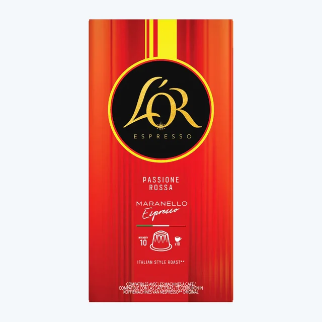 L'OR Maranello Espresso - 10 Aluminium Nespresso compatible coffee capsules