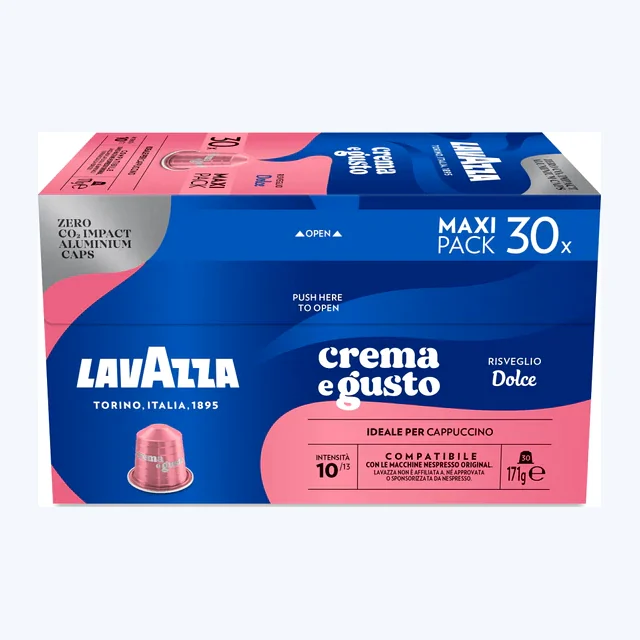 Lavazza Dolce Maxi Pack – 30 Aluminium Nespresso compatible coffee capsules