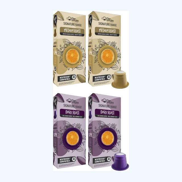 Signature Dark and Medium Bundle - 40 Nespresso compatible coffee capsules