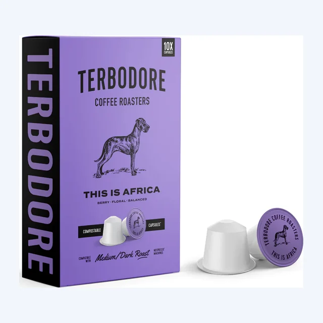 Terbodore This is Africa – 10 Compostable Nespresso compatible coffee capsules