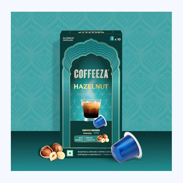 Hazelnut 100% Arabica Flavoured Aluminium Coffee Capsules