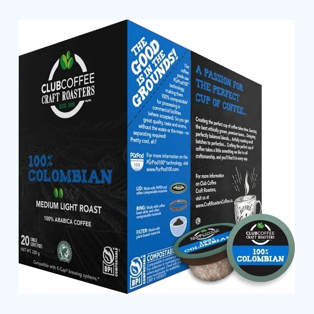 Club Coffee 100% Colombian 20 Pack