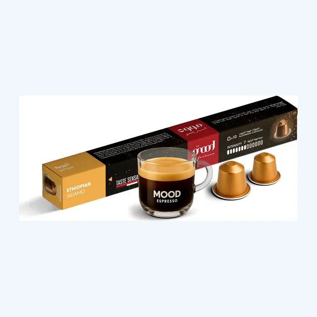 Ethiopian Sidamo - Single Origin, 100% Arabica, Nespresso Compatible Aluminium Capsules, 10 Pods