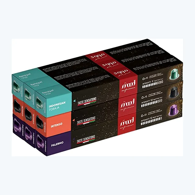 Nespresso Compatible Aluminium Capsules (90 Caps) - Palermo, Intenso, Indonesian Toraja