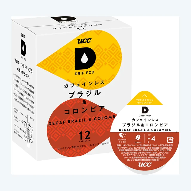 UCC DRIP POD ドリップポッド カフェインレス ブラジル＆コロンビア 12個入【KEURIG(キューリグ)ではご利用頂けません】