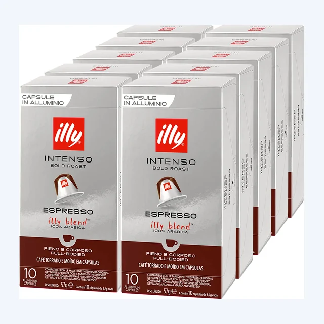 Illy Nespresso Compatible Coffee Pods Espresso Intenso 10x10