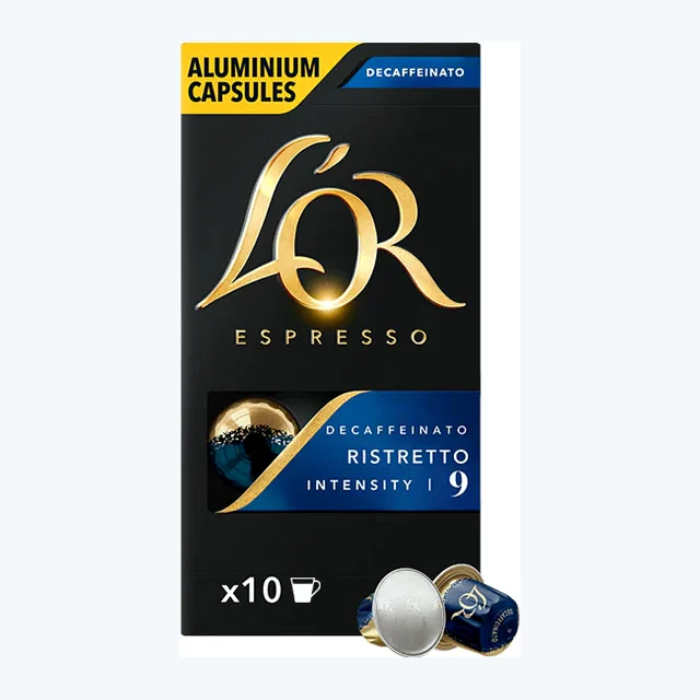 L'OR Ristretto Decaffeinato Espresso Coffee Capsules x10 Nespresso Compatible