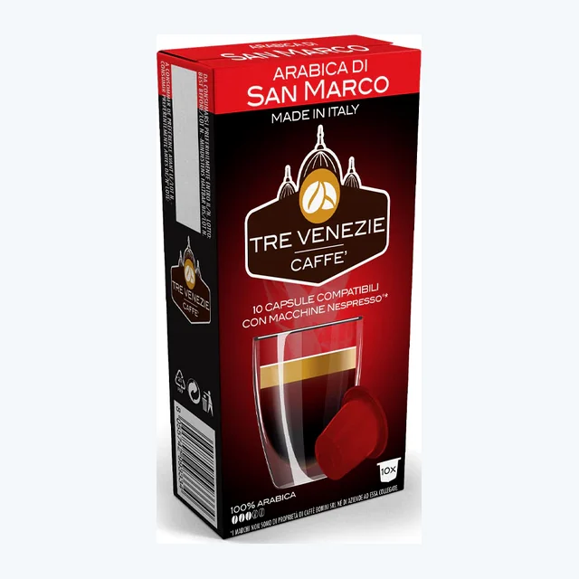 Tre Venezie Caffe San Marco 10 Capsule Nespresso Compatible Pods