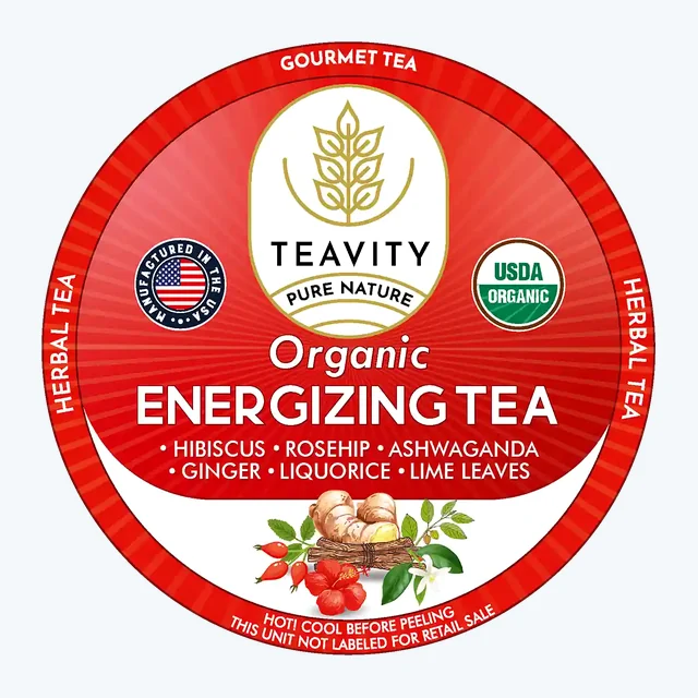 Organic Energizing Tea Pods for Keurig – Caffeine-Free Herbal Vitality Blend