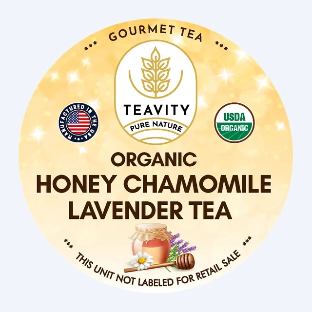 Organic Honey Chamomile & Lavender Tea Pods – Decaf Calming Herbal Blend